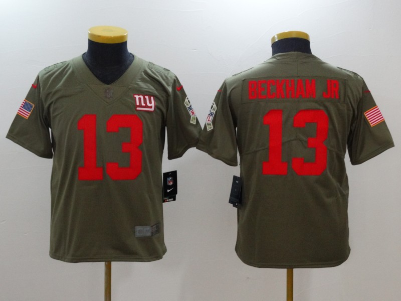NFL Youth New York Giants #13 Beckham jr Nike Olive Salute To Service Limited Jerseys